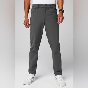 NEW Fabletics mens 35x32 gray don 5-pocket classic fit performance pants NWT